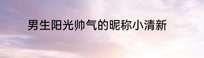 男生阳光帅气的昵称小清新