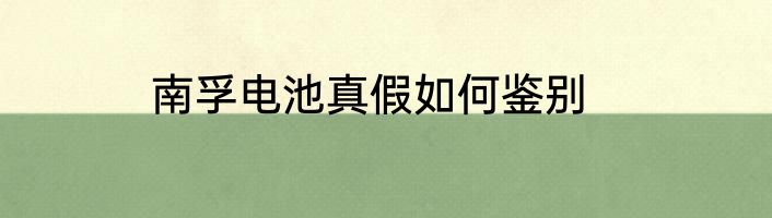 南孚电池真假如何鉴别