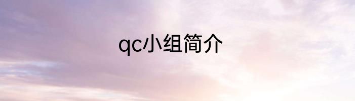 qc小组简介