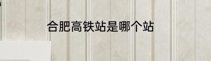 合肥高铁站是哪个站
