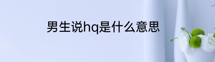 男生说hq是什么意思