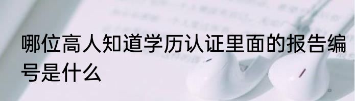 哪位高人知道学历认证里面的报告编号是什么