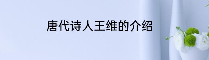 唐代诗人王维的介绍