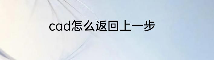 cad怎么返回上一步