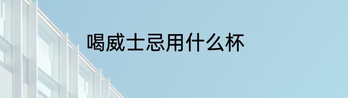 喝威士忌用什么杯