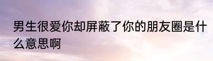 男生很爱你却屏蔽了你的朋友圈是什么意思啊