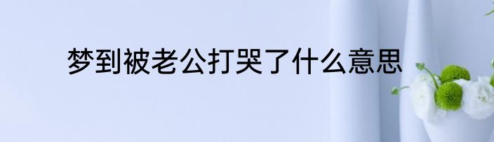 梦到被老公打哭了什么意思