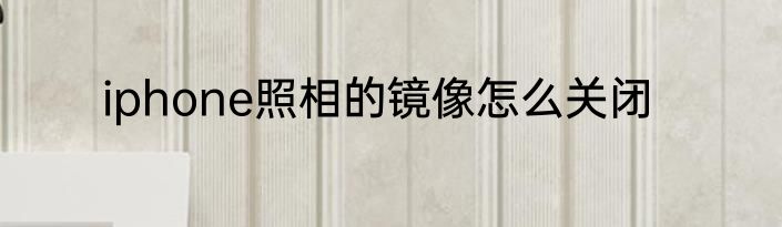 iphone照相的镜像怎么关闭