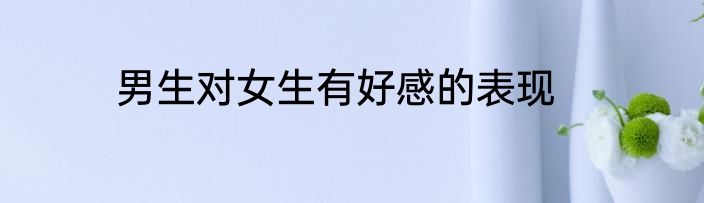 男生对女生有好感的表现