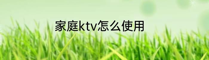 家庭ktv怎么使用