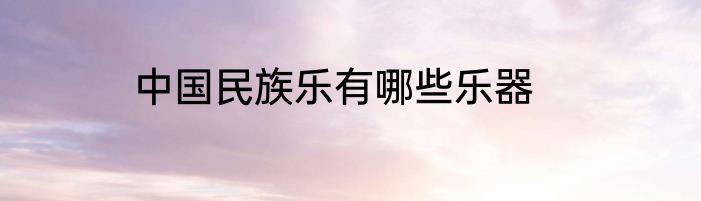 中国民族乐有哪些乐器