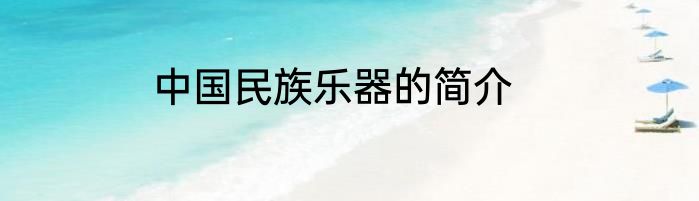 中国民族乐器的简介