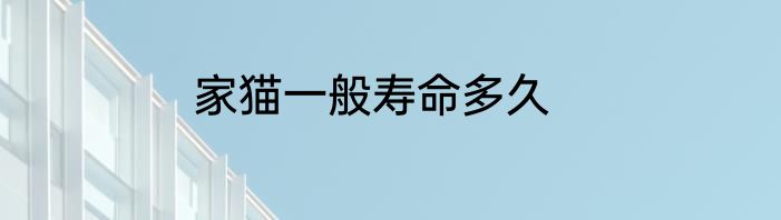 家猫一般寿命多久
