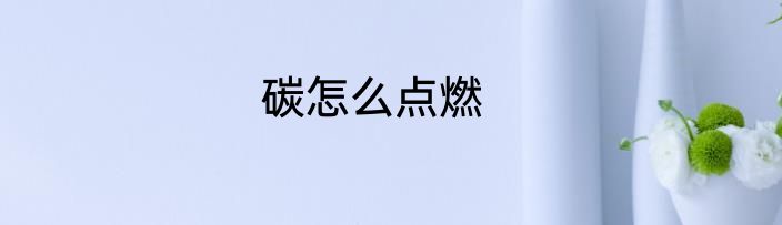 碳怎么点燃