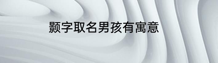 颢字取名男孩有寓意