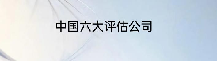 中国六大评估公司