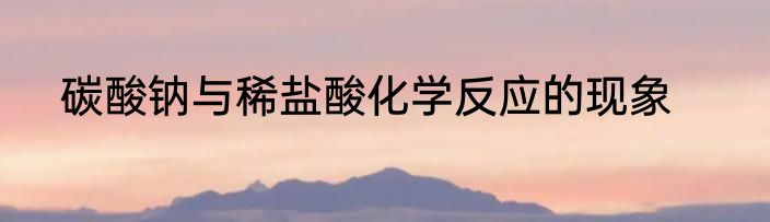 碳酸钠与稀盐酸化学反应的现象