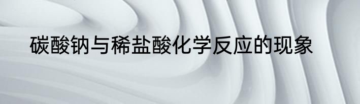 碳酸钠与稀盐酸化学反应的现象