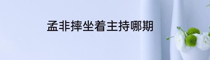 孟非摔坐着主持哪期