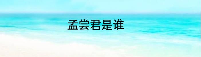 孟尝君是谁