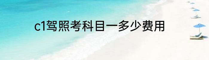c1驾照考科目一多少费用