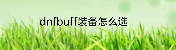 dnfbuff装备怎么选