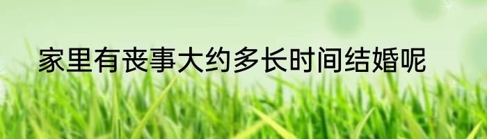 家里有丧事大约多长时间结婚呢