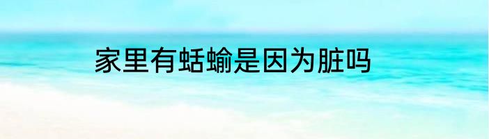 家里有蛞蝓是因为脏吗