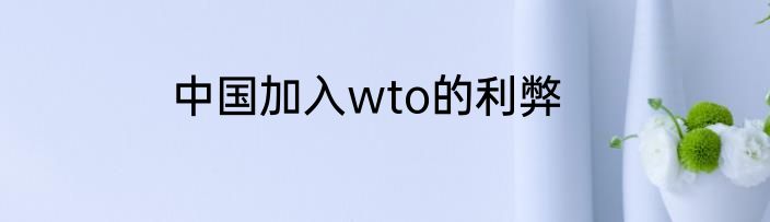 中国加入wto的利弊