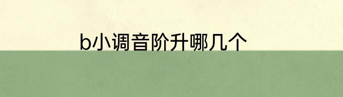 b小调音阶升哪几个