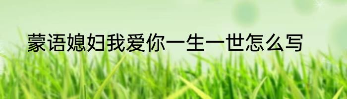 蒙语媳妇我爱你一生一世怎么写