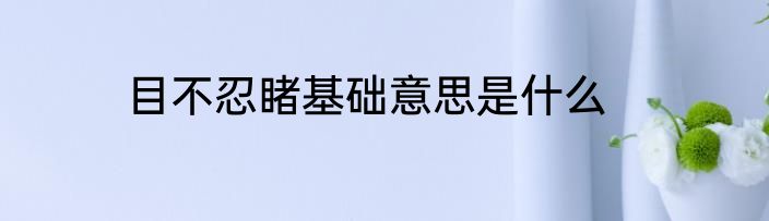 目不忍睹基础意思是什么