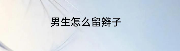 男生怎么留辫子