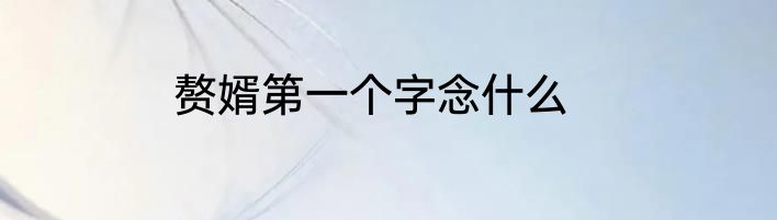 赘婿第一个字念什么