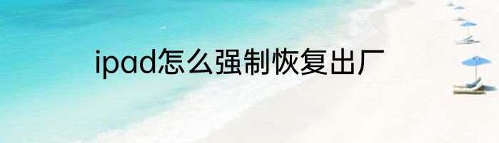 ipad怎么强制恢复出厂