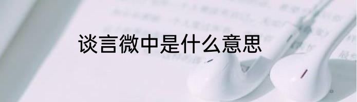 谈言微中是什么意思