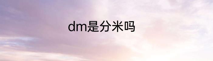 dm是分米吗