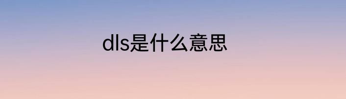 dls是什么意思