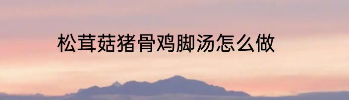 松茸菇猪骨鸡脚汤怎么做