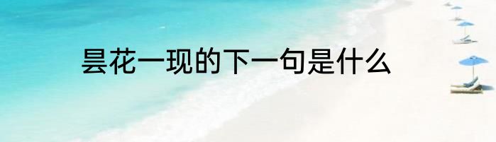 昙花一现的下一句是什么