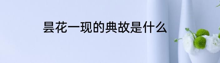 昙花一现的典故是什么
