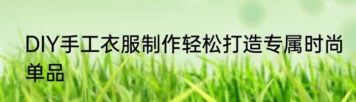 DIY手工衣服制作轻松打造专属时尚单品