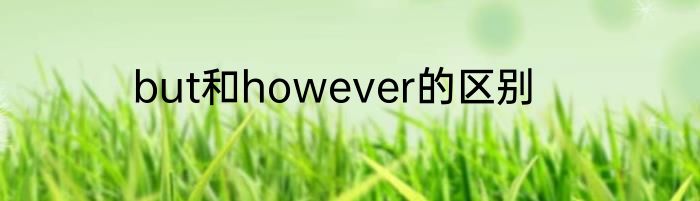 but和however的区别
