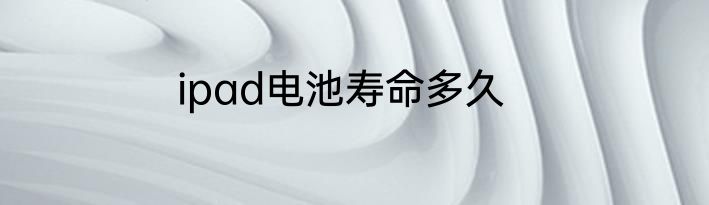 ipad电池寿命多久
