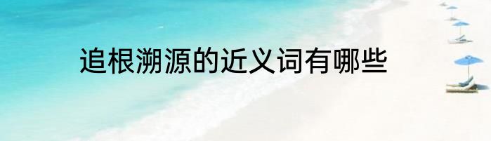 追根溯源的近义词有哪些