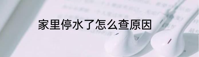家里停水了怎么查原因