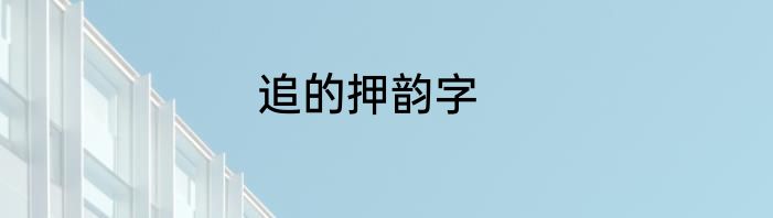 追的押韵字