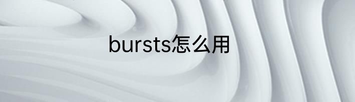 bursts怎么用
