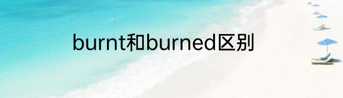 burnt和burned区别