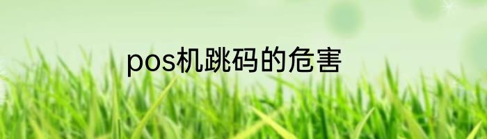 pos机跳码的危害
